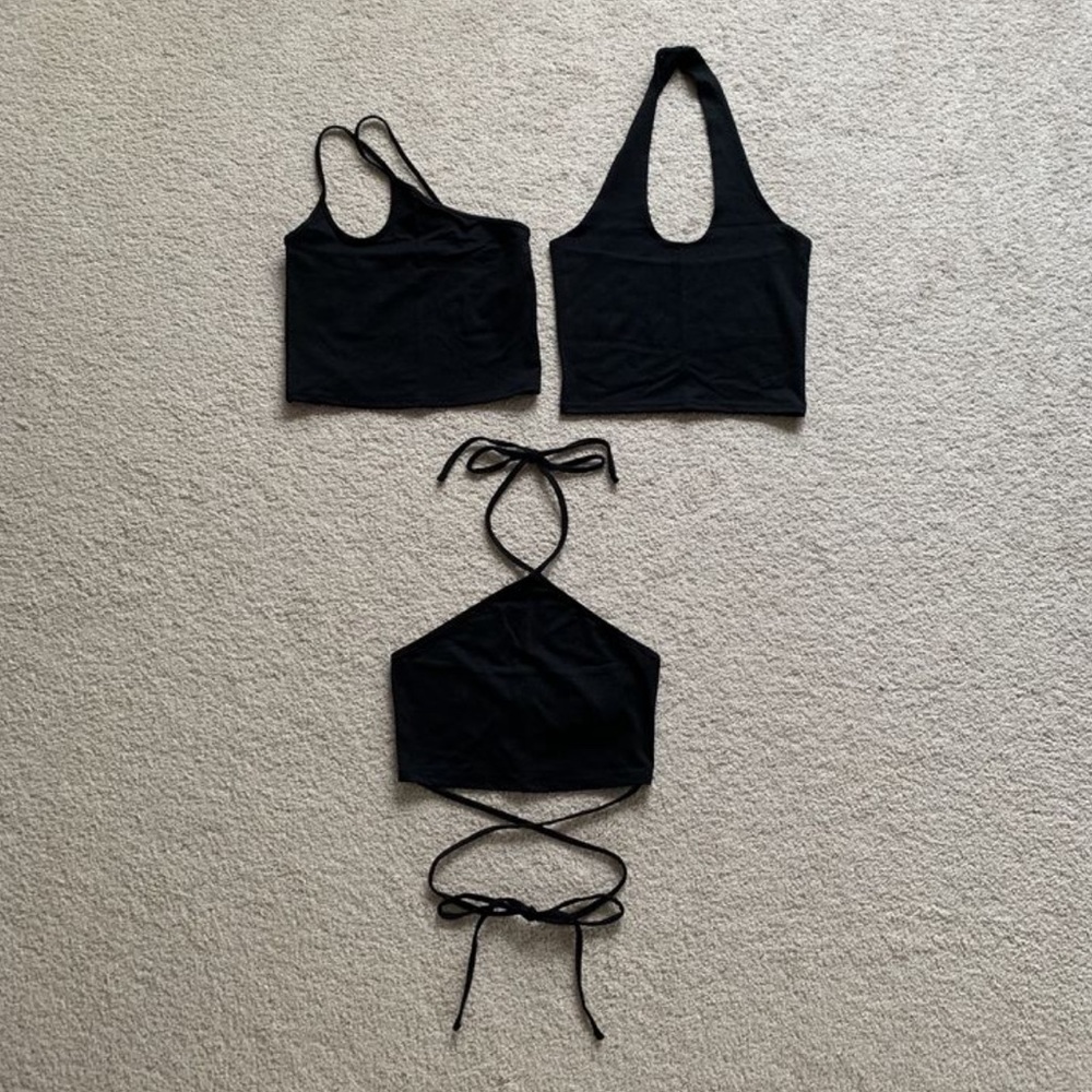 (3) Abercrombie black going out tops